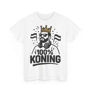 100% KONING – Het Ultieme Koningsdag Shirt voor Mannen - Koning Shirt
