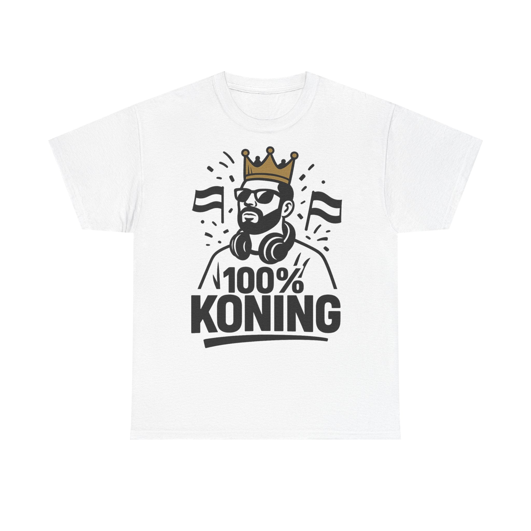 100% KONING – Het Ultieme Koningsdag Shirt voor Mannen - Koning Shirt