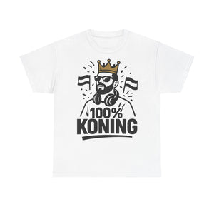 100% KONING – Het Ultieme Koningsdag Shirt voor Mannen - Koning Shirt
