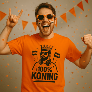 100% KONING – Het Ultieme Koningsdag Shirt voor Mannen - Koning Shirt