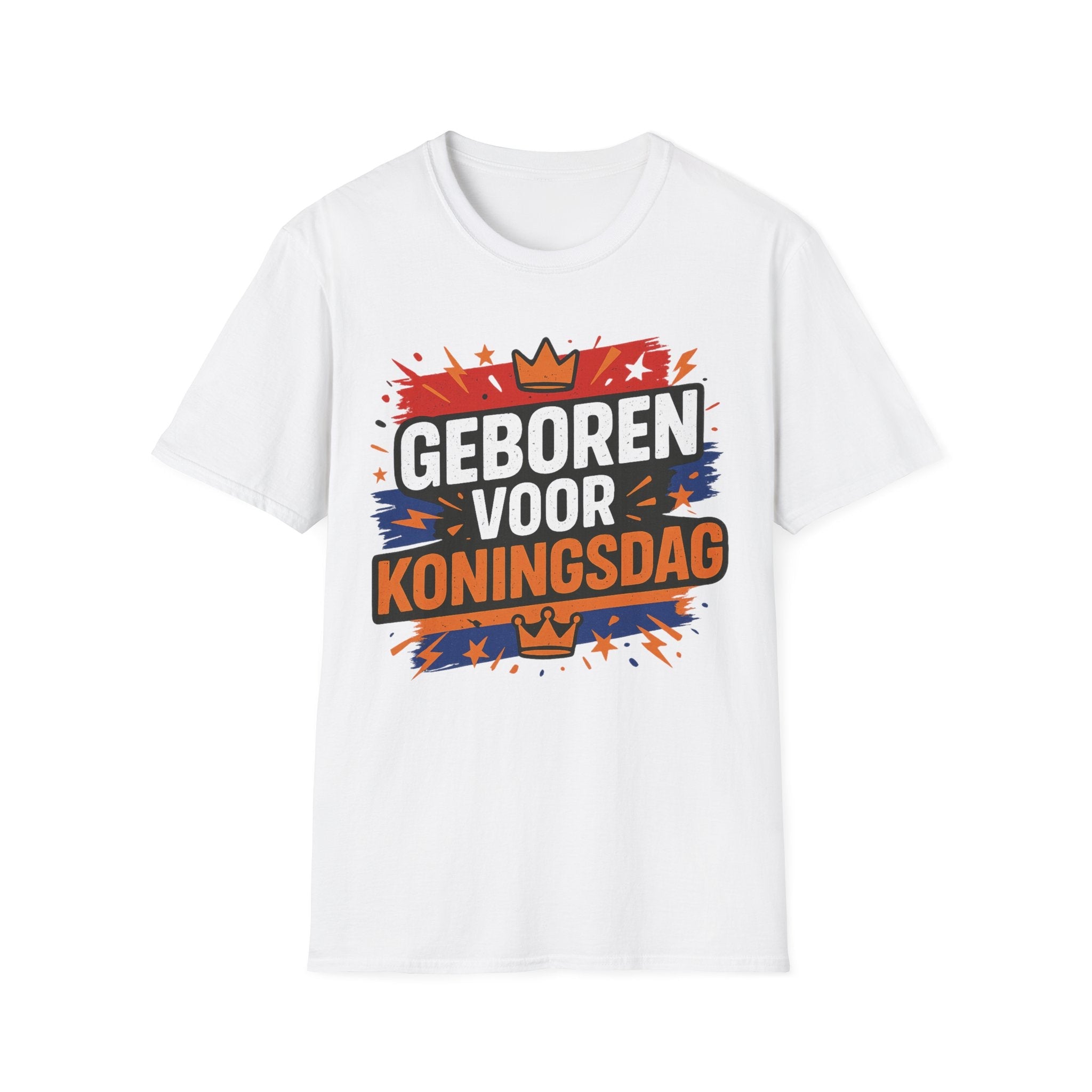 Geboren voor Koningsdag – Vrijmarkt Edition T-shirt voor Mannen - Koning Shirt