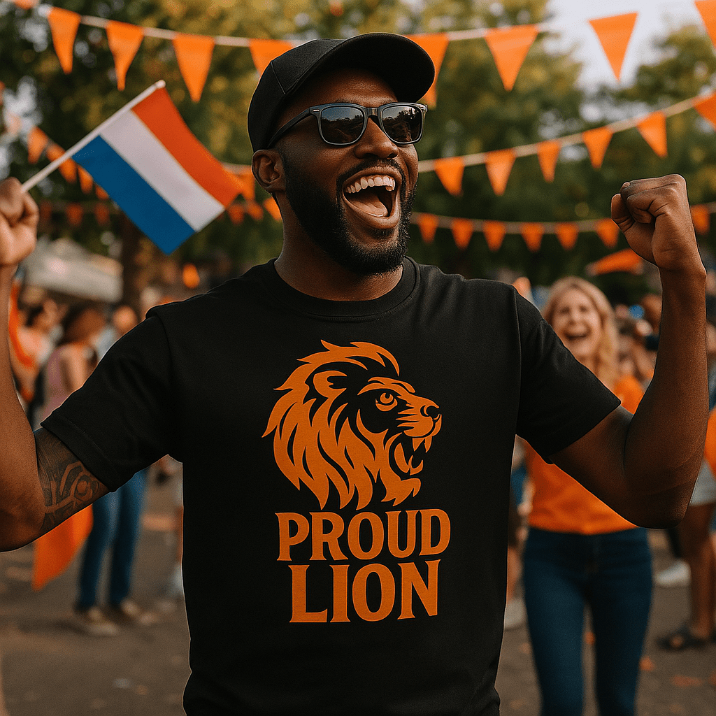 Proud Lion – Stoer Koningsdag T-shirt voor Mannen - Koning Shirt