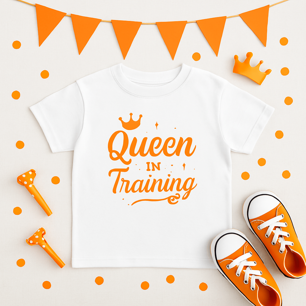 Queen in Training – Kinder T-shirt voor Koningsdag Meiden - Koning Shirt
